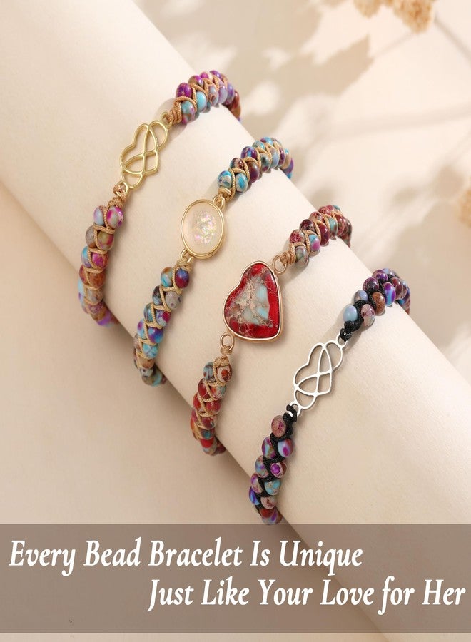 Sistble Valentines Day Daughter Gifts from Mom, Valentine Gifts for Daughter Bracelet, To My Bracelet I Love You Gift for Her Christmas Stocking Stuffers Beaded Bracelets Infinity Heart Birthday Gift - Image 5